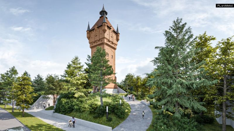 Ogólny widok wieży po rewitalizacji.